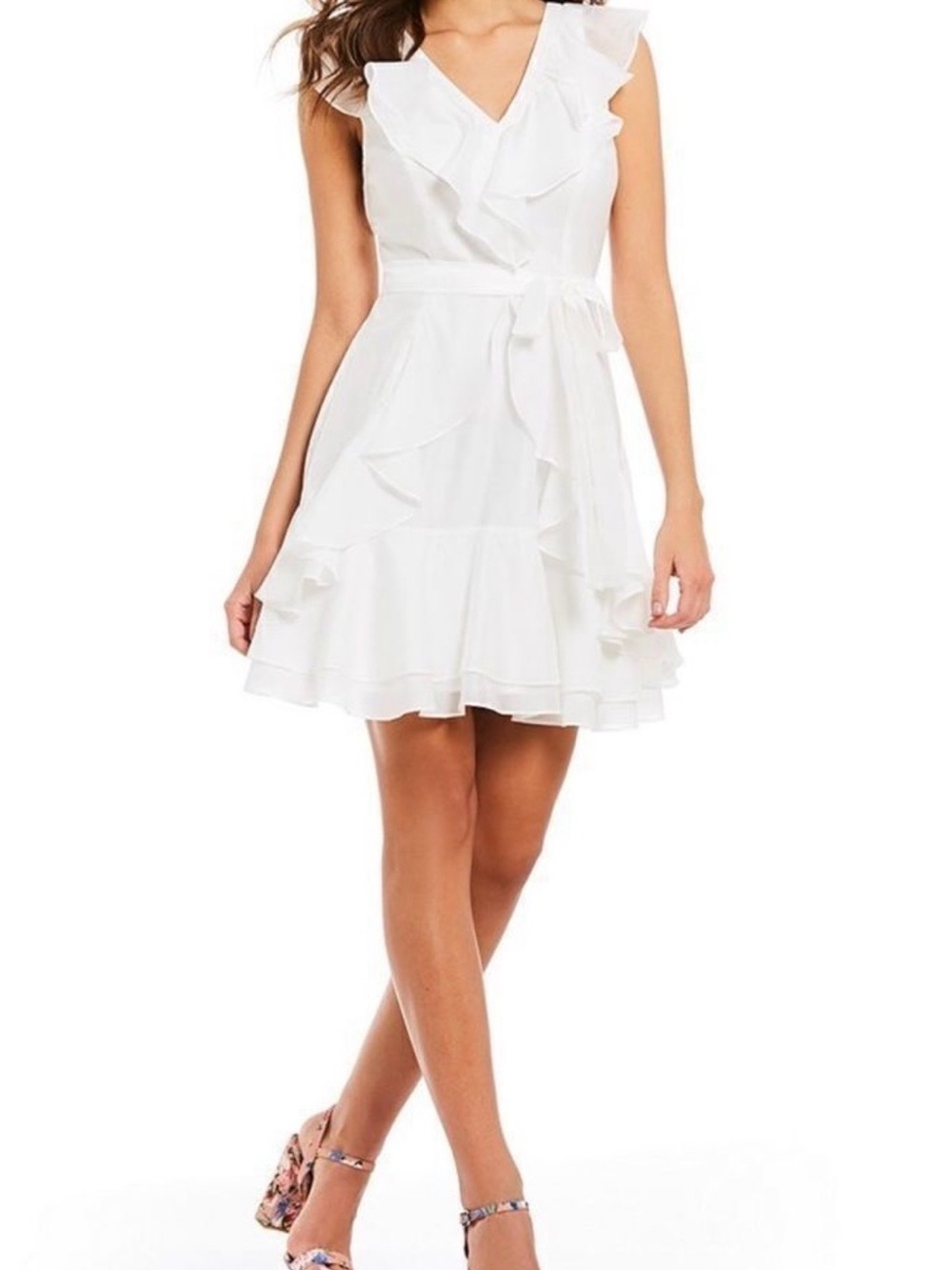 Gianni Bini White Ruffle Dress